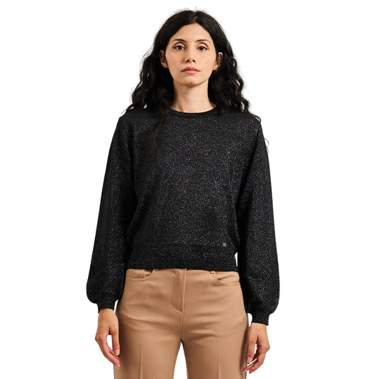 Gaudì Maglia Girocollo Lurex Donna 521BD53052 2001 Nero | Maglione Leggero