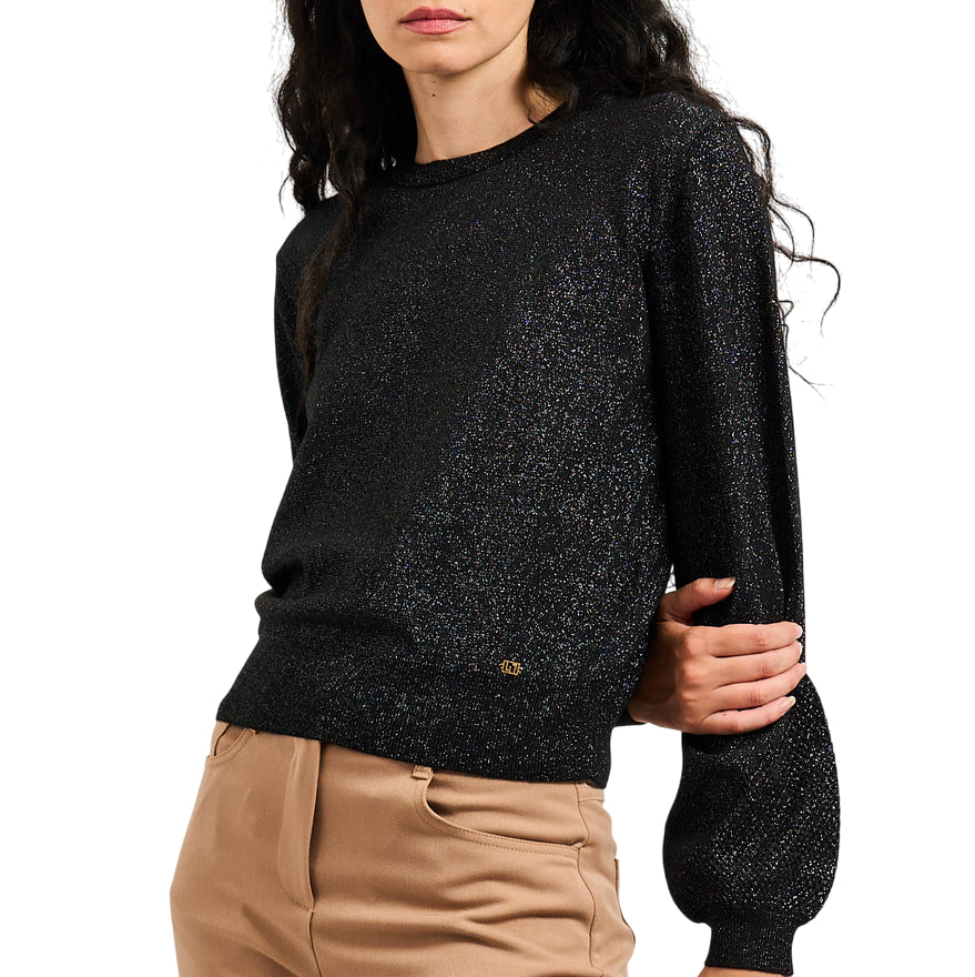 Gaudì Maglia Girocollo Lurex Donna 521BD53052 2001 Nero | Maglione Leggero