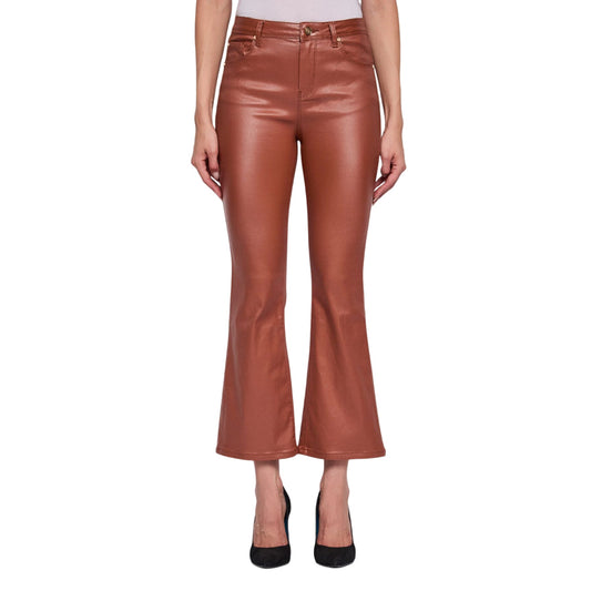 Gaudì Pantaloni 521BD25016_3361 Biscotto: Pantaloni Donna Flare Cropped Similpelle