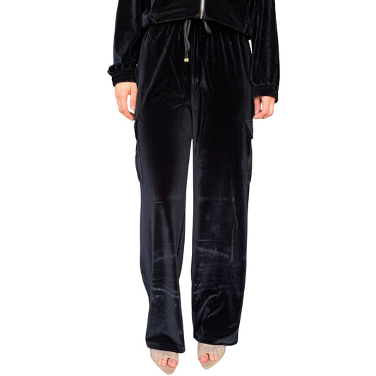 Gaudì Pantaloni Donna Ciniglia con Tasche Cargo 521BD24006 Nero | Pantaloni sportivi