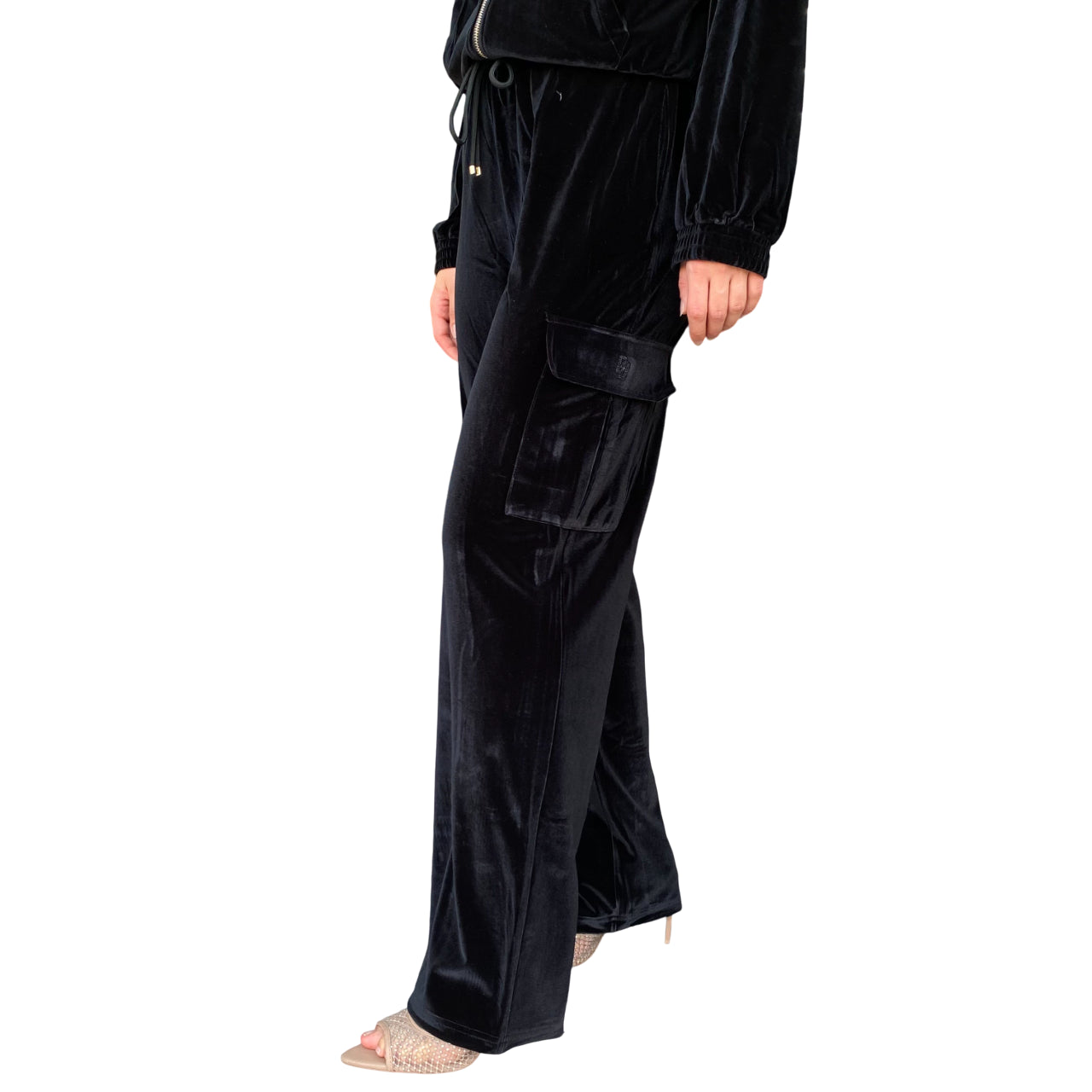 Gaudì Pantaloni Donna Ciniglia con Tasche Cargo 521BD24006 Nero | Pantaloni sportivi