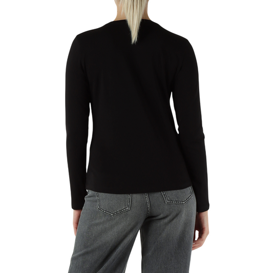 Gaudì T-shirt 521BD64020 Nera: T-shirt Donna Maniche Lunghe e Stampa Animalier