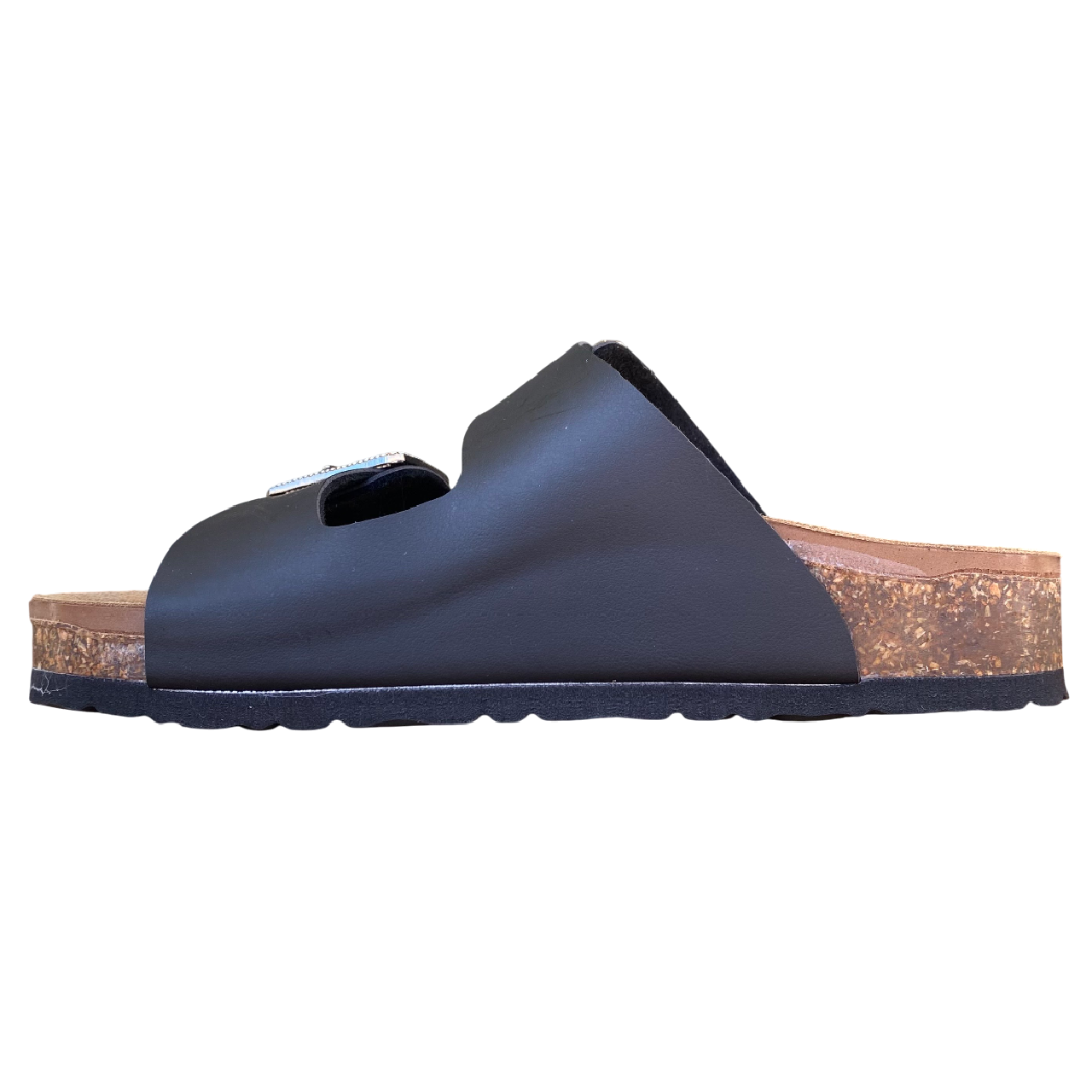 Goldstar ciabatta da donna sottopiede in pelle con 2 fibbie con strass GS31801QS premier nero