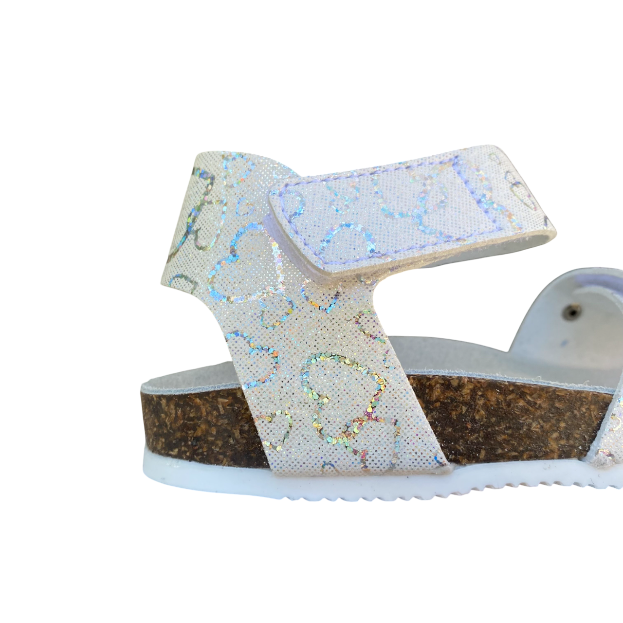 Goldstar sandalo da bambina con plantare ergonomico fasce regolabili con applicazione GS807FH bianco