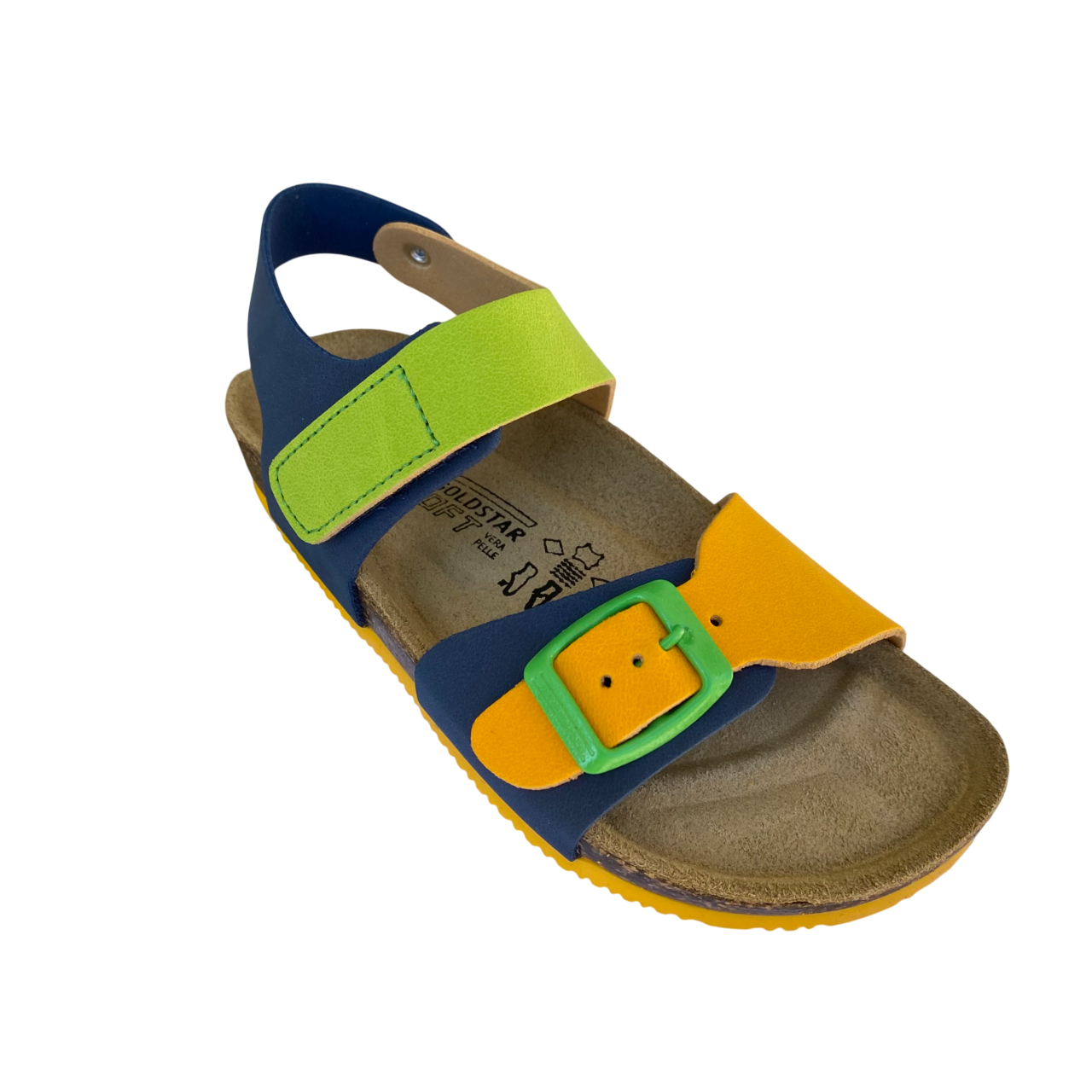 Goldstar sandalo da bambino con plantare anatomico GS845VE mix multicolore