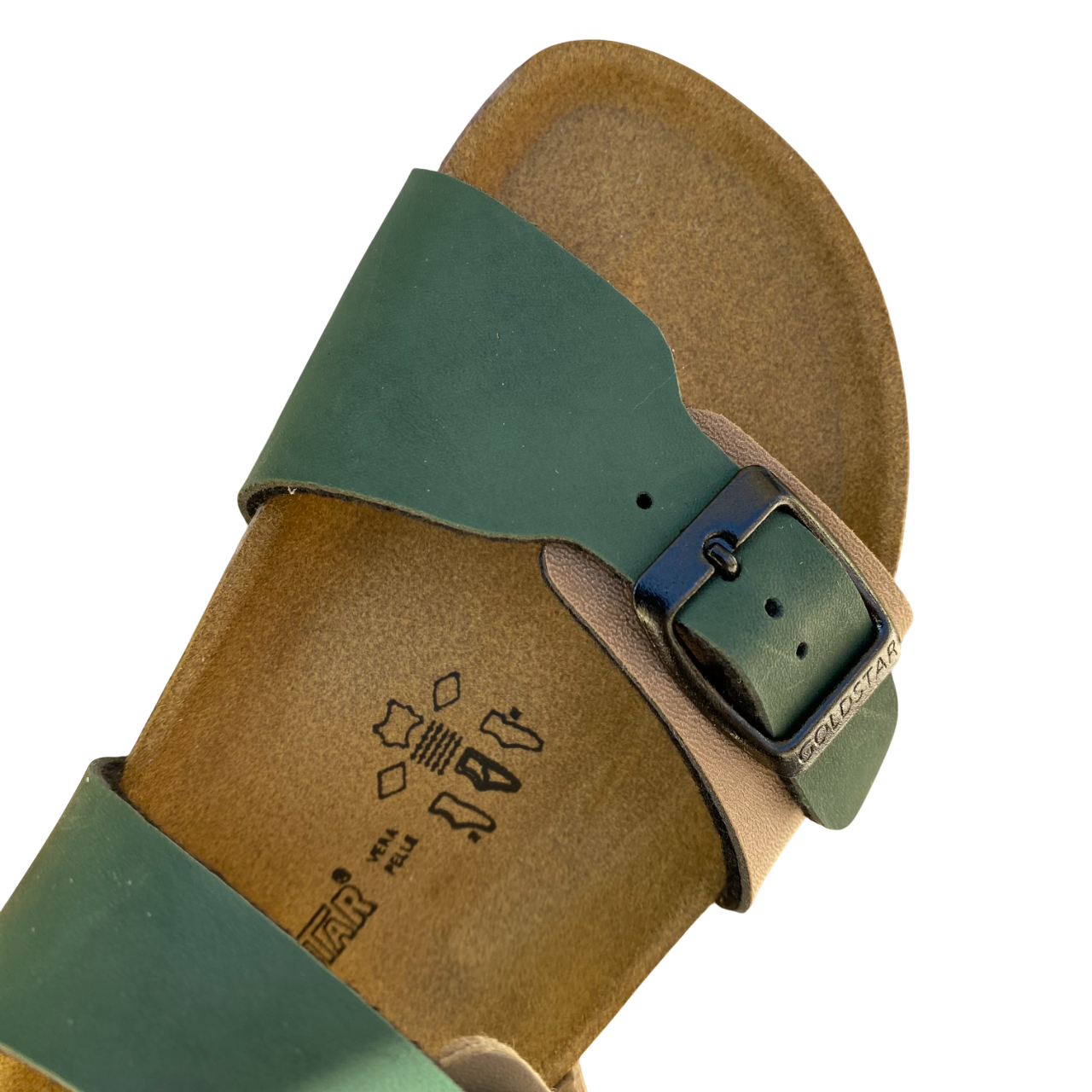 Goldstar sandalo da bambino con plantare ergonomico con 2 fibbie GS8805 pineta