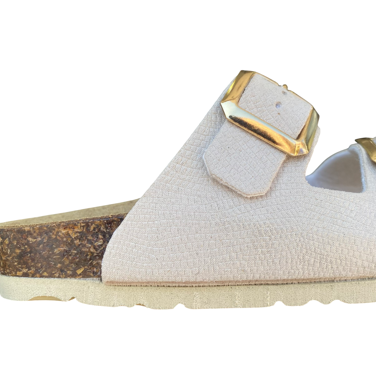 Goldstar sandalo da donna a doppia fibbia dorata GS1800QL platino