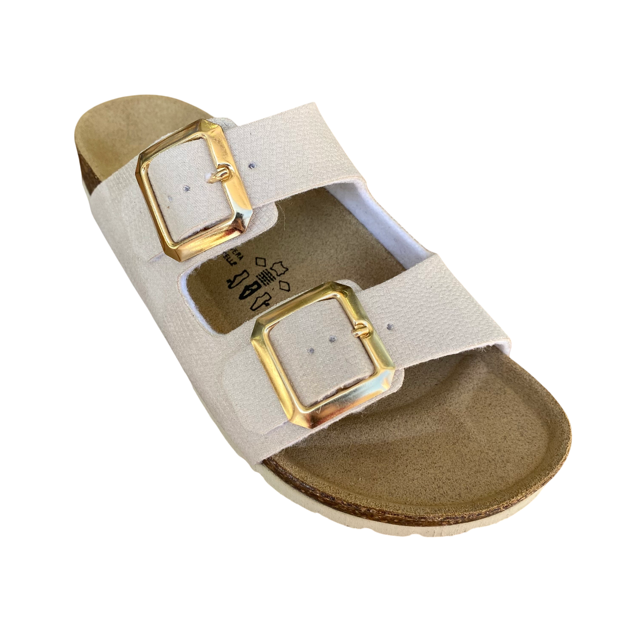 Goldstar sandalo da donna a doppia fibbia dorata GS1800QL platino