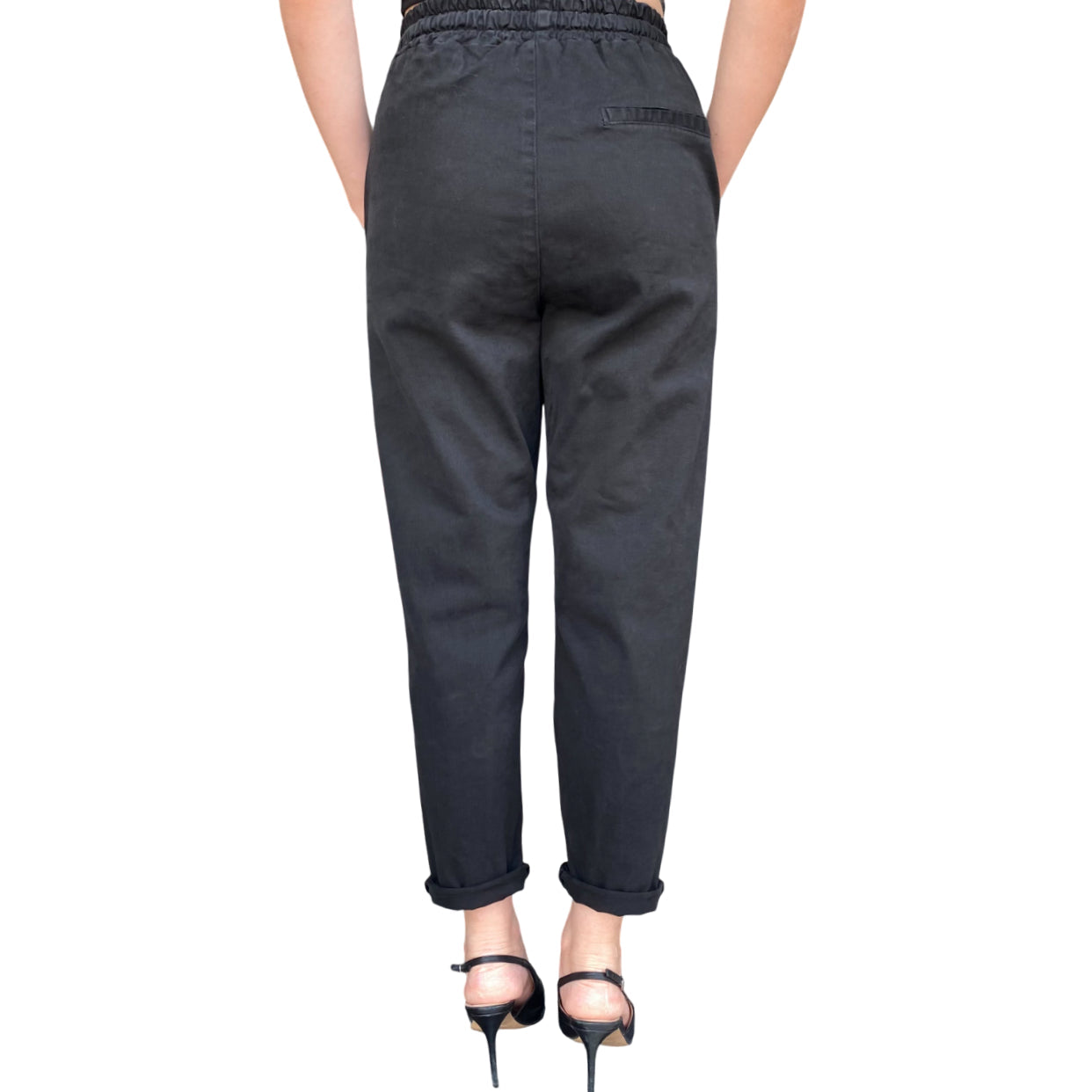 Griffai D6010: Pantalaccio in Gabardina Donna Nero