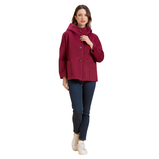 Griffai cappotto corto con cappuccio donna DGF6056 Bordeaux