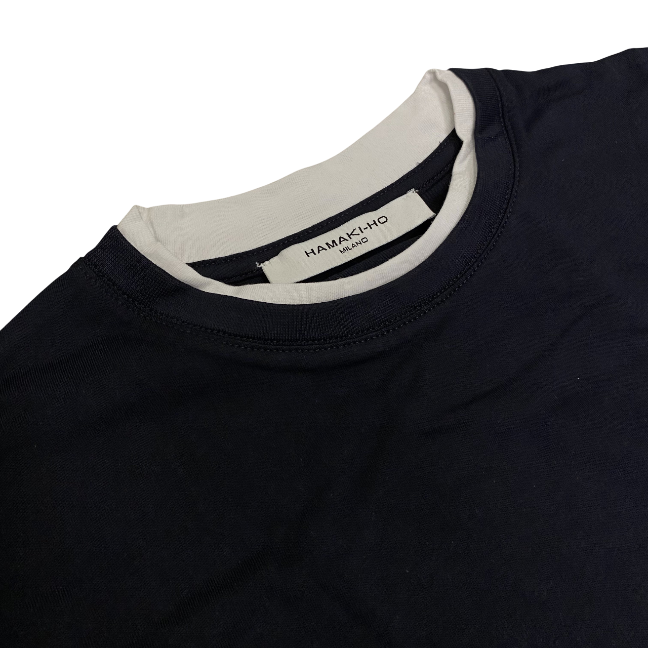 Hamaki-Ho maglietta camica corta da uomo con bordino TE264H blu