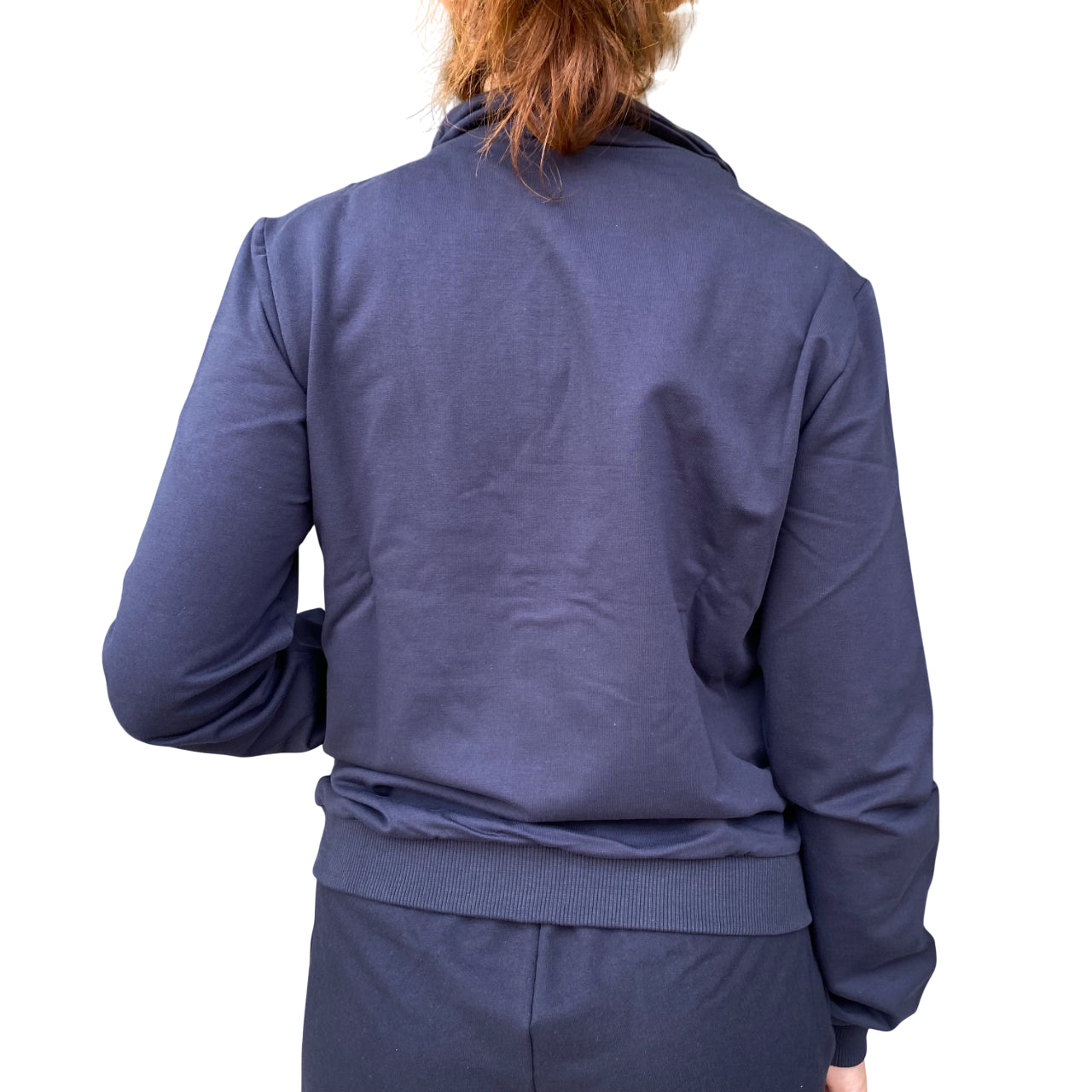 Hangar - Felpa Donna Z635DBLU01 Blu in Cotone Elasticizzato- retro