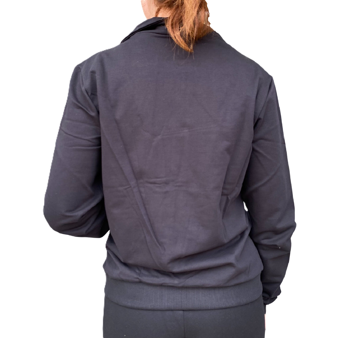 Hangar - Felpa Donna Z635DNRO01 Nera in Cotone Elasticizzato