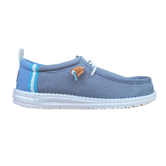 Hey Dude scarpa con tomaia in tessuto da uomo Wally summer linen 43086-1UI grigio-denim