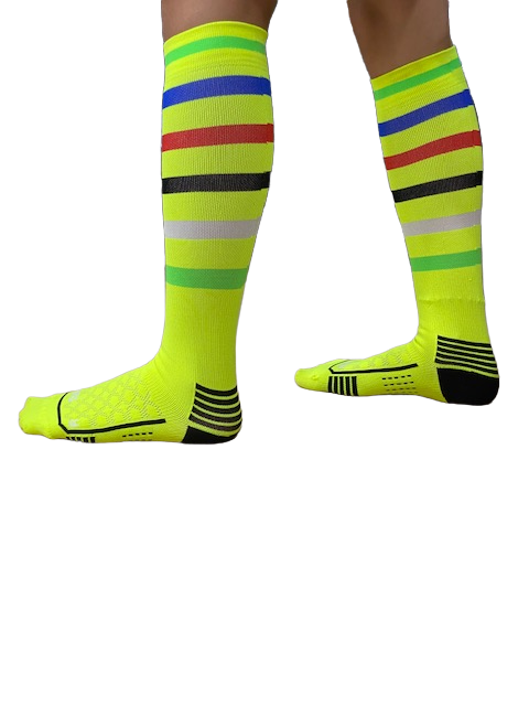 TRS calza tecnica da corsa Striped Fantasy Run P591 giallo fluo