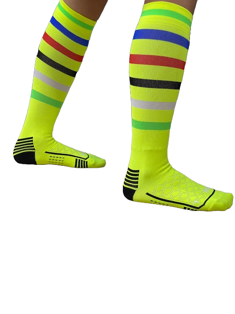 TRS calza tecnica da corsa Striped Fantasy Run P591 giallo fluo