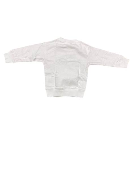 Champion Felpa girocollo da ragazza con stampa colorata 404514 WW001 WHT bianco