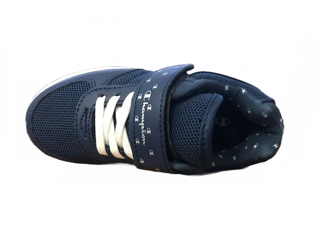 Champion scarpa sneakers da bambino in tela con laccio elastico e strappo Low Cut ultralite S31505 blu