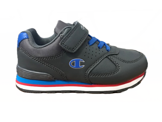 Champion scarpa sneakers da bambino con laccio elastico e velcro Low Cut Erin S31370-F18-ES017 grigio