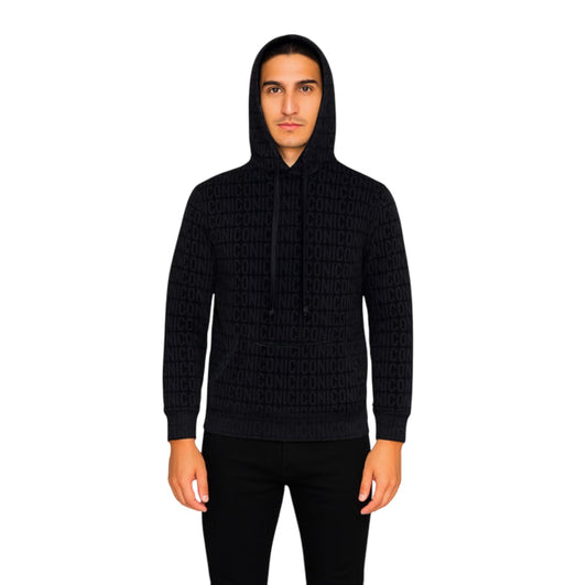 Icon Felpa Uomo con Cappuccio Nero ICUF2W6F020 – Calda, Casual e d’Impatto