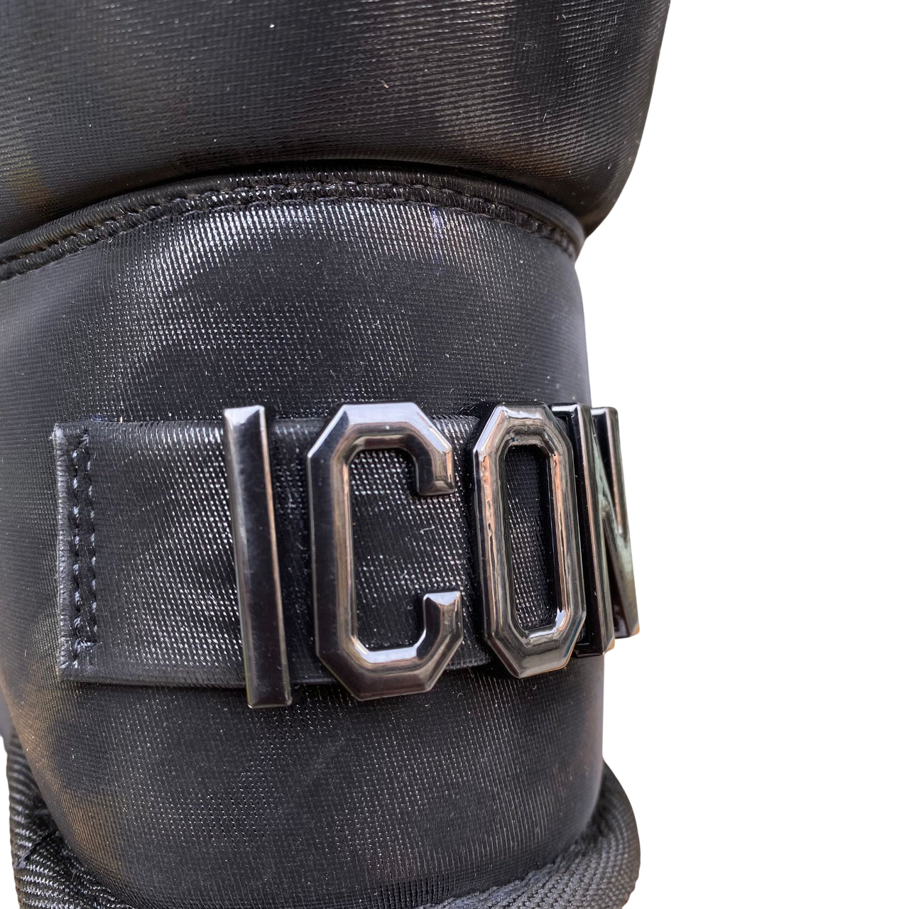 Icon Stivaletto IC05267SD nero, eco-pelle animalier, pelliccia e logo nero. - logo