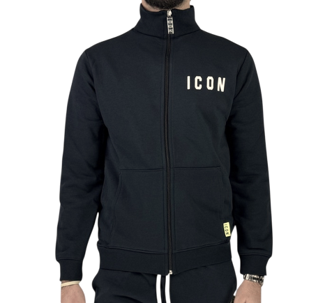 Icon felpa con colletto e cerniera intera ICUS2S5F002 nero