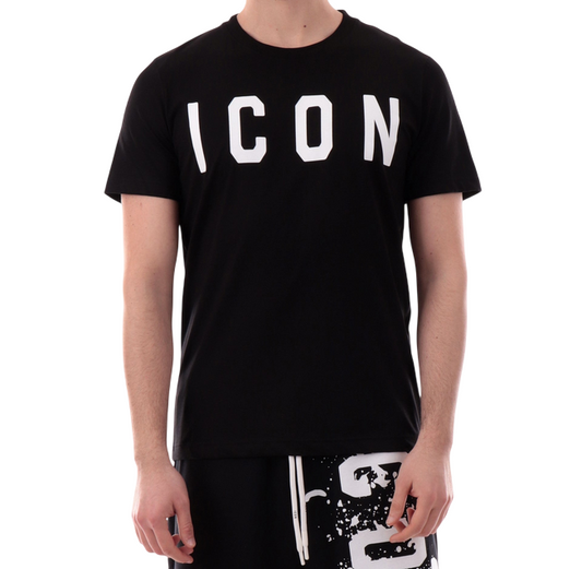 Icon maglietta manica corta da uomo con logo grande ICUS2S5T021 nero