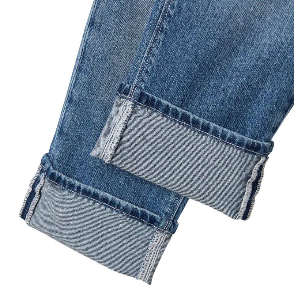 Pantalone Name It Junior 13243087 blu con orlo risvoltato e abrasioni