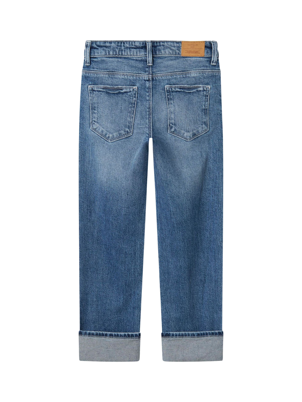 Jeans denim Name It Junior 13243087 blu medio, tasche posteriori e stemma