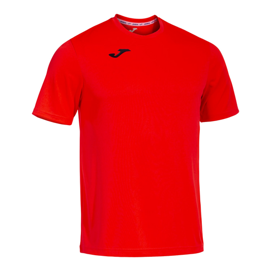Maglia sportiva Joma Combi uomo 100052.040 corallo fluorescente, tessuto traspirante con girocollo elasticizzato, ideale per calcio e allenamenti