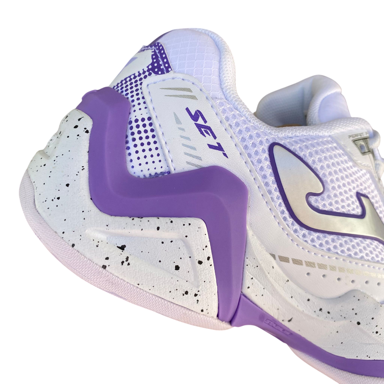 Scarpe da tennis Joma Set Lady 2502 bianche per donna, vista dettaglio tallone