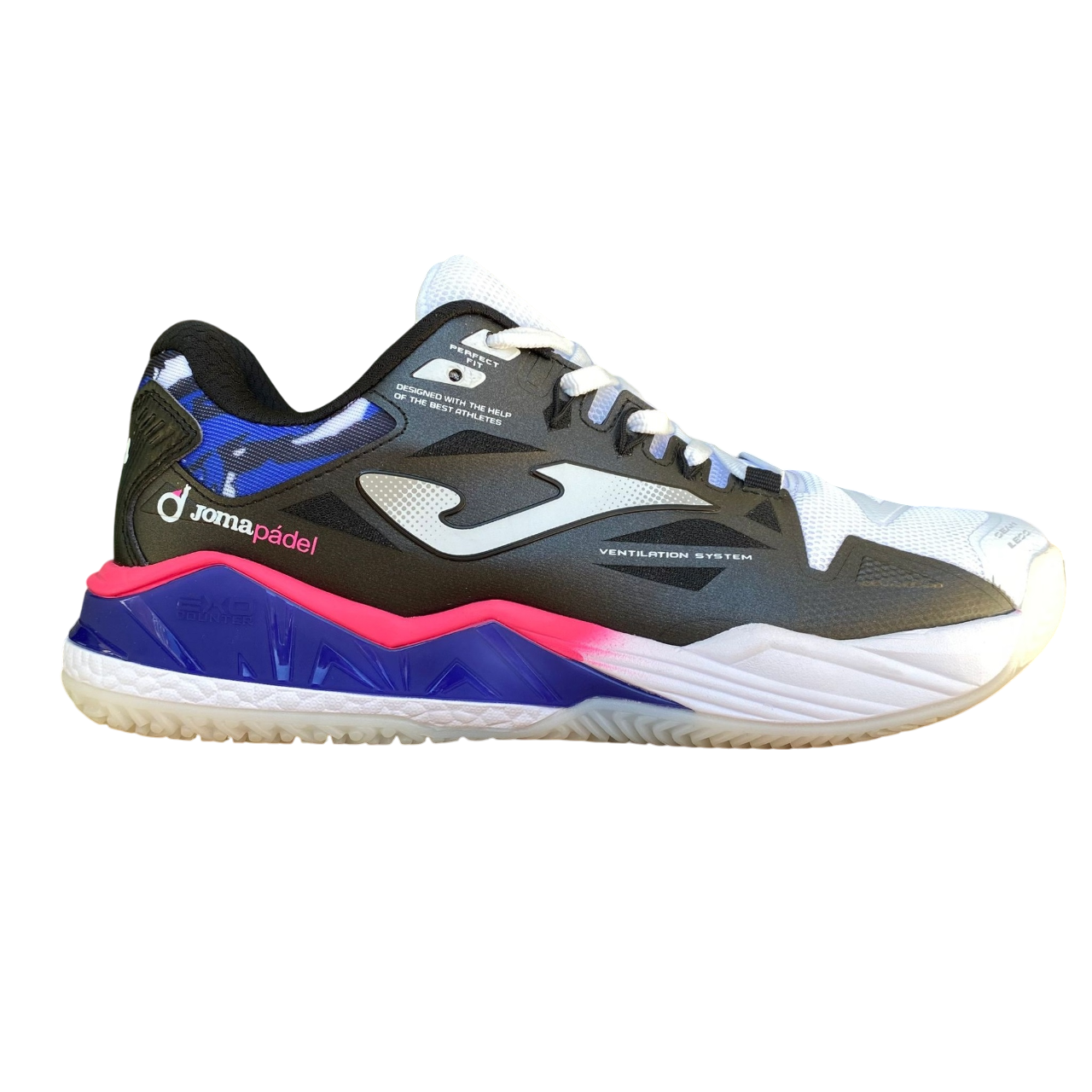 Scarpe da padel Joma Spin Men 2531 bianche per uomo, vista laterale esterna