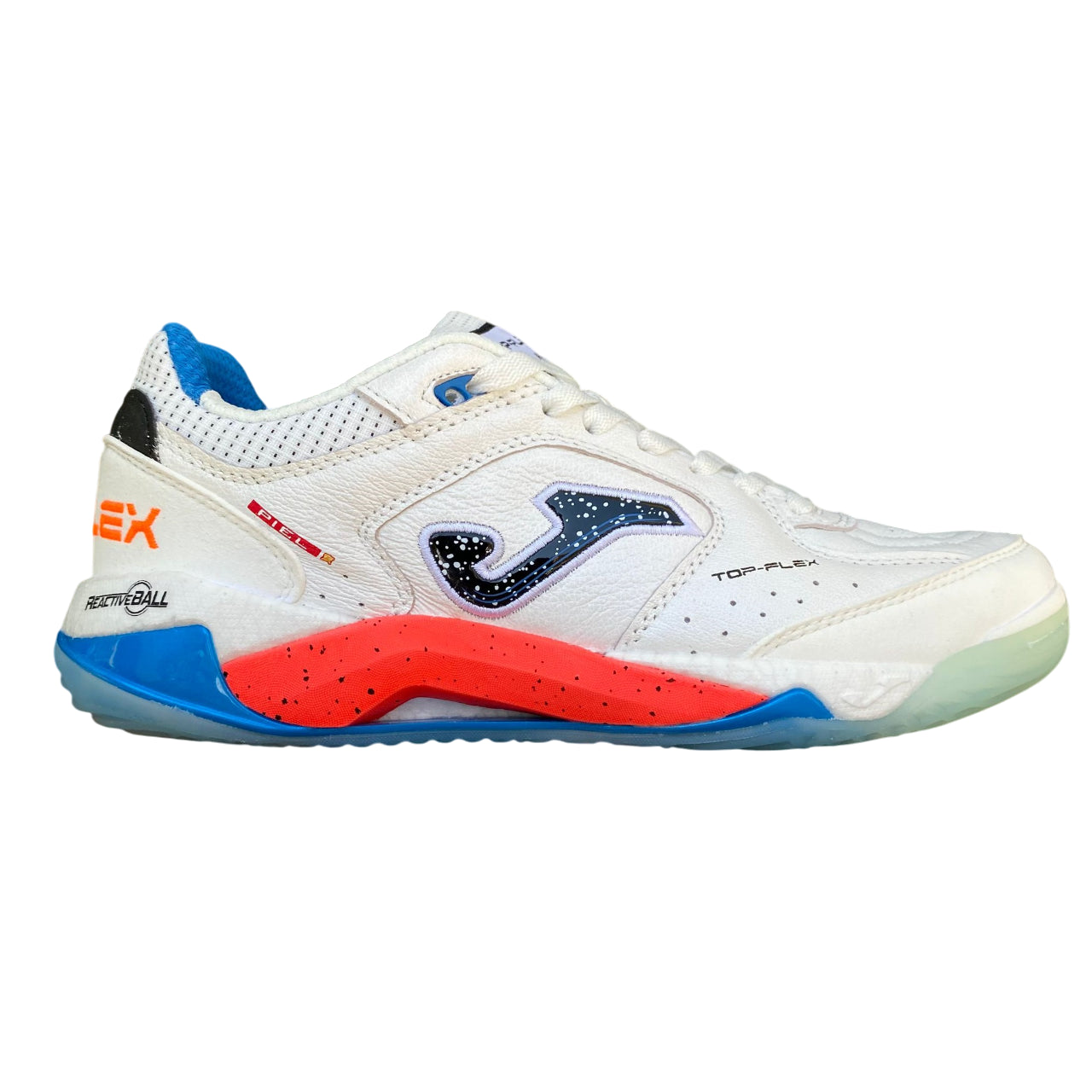 Joma Top Flex Plus 02 TOUW2502IN Scarpe Calcetto Professionali Bianche Vista Laterale