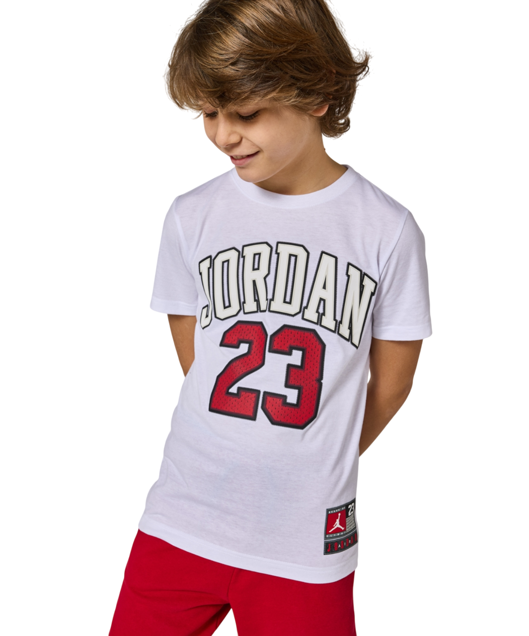 Jordan maglietta manica corta da ragazzo Practice Flight 95A088-001 bianco