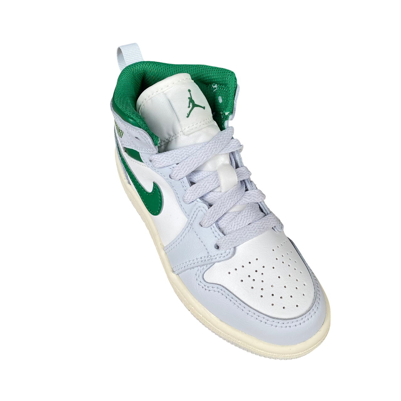 Jordan scarpa sneakers da junior Jordan 1 Mid DQ8424-142 bianco-platino-verde