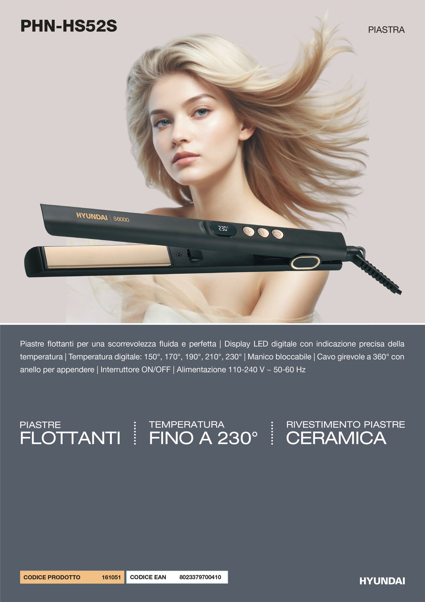 PHN-HS52S | PIASTRA PER CAPELLI