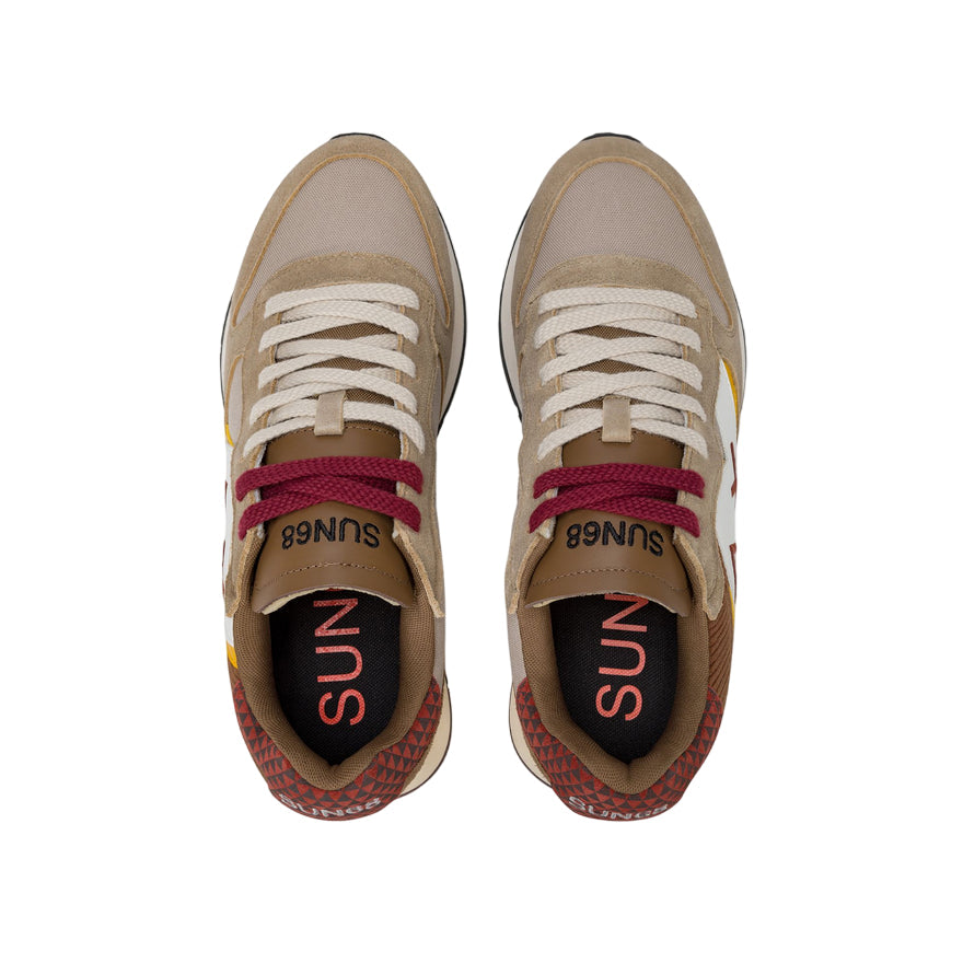 Sun68 – Sneaker Uomo Jaki Winter Beige Z45117 77| Comfort Invernale, Nylon e Suede Resistente, Stile Running con Dettaglio Grafico