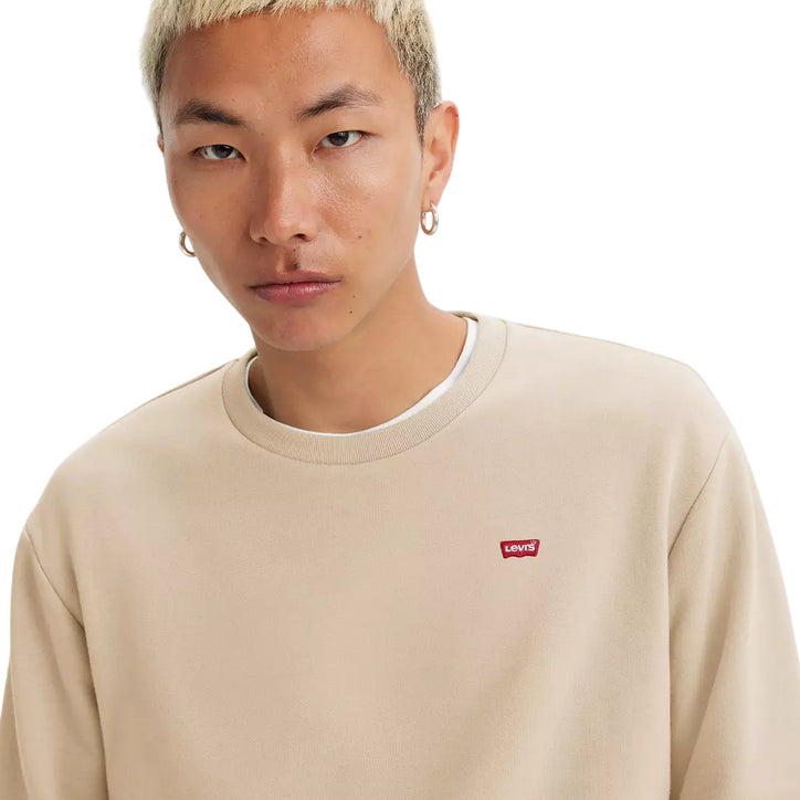 Levi’s – Felpa Uomo New Original Housemark 359090057 Beige | Cotone Better Cotton, Logo Iconico, Comfort Casual Everyday - dettaglio