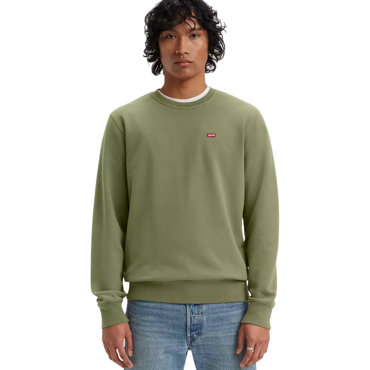 Levi’s – Felpa Uomo Original Housemark 359090058 Verde Khaki | 100% Cotone, Logo Iconico, Comfort e Stile Everyday