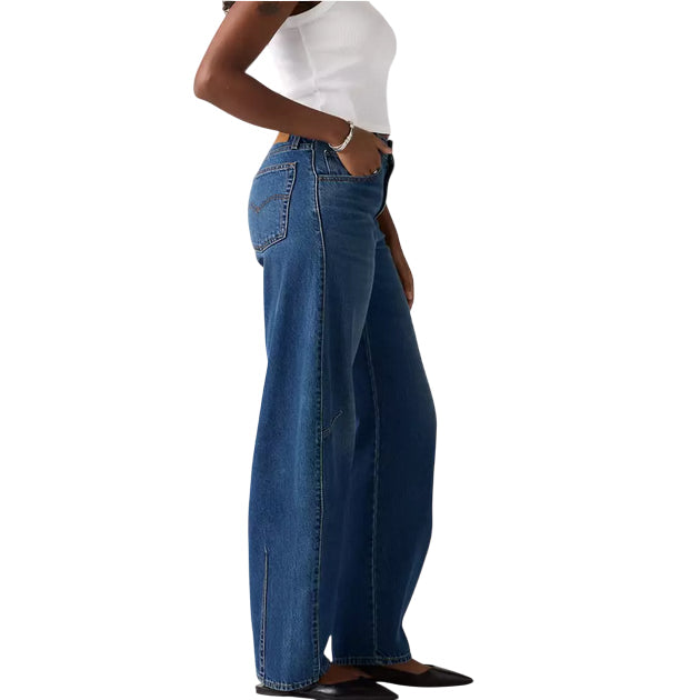 Levi’s – Jeans Donna Baggy Barrel Dad 0039A0001 Denim Blu | Loose Fit, Vita Alta, Comfort Vintage Street - laterale