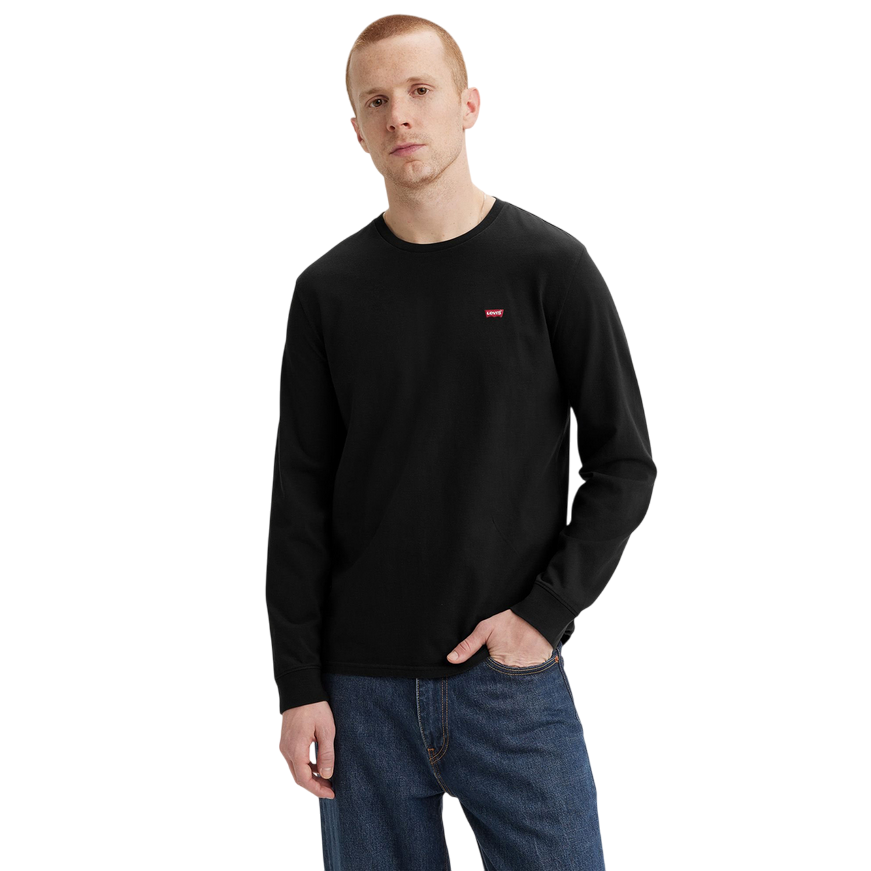 Levi's maglietta maniche lunghe da uomo in cotone logo Levi's sul petto 72848-0009 nero