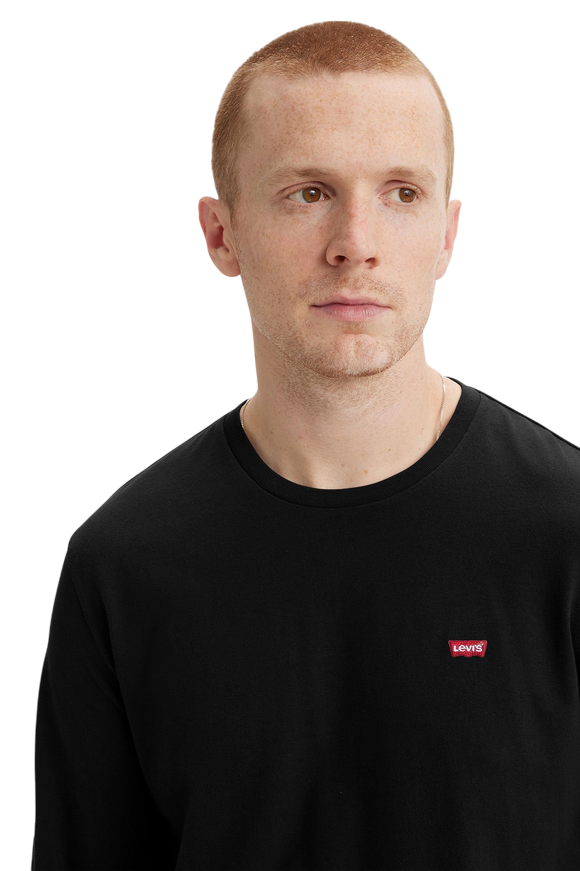 Levi's maglietta maniche lunghe da uomo in cotone logo Levi's sul petto 72848-0009 nero