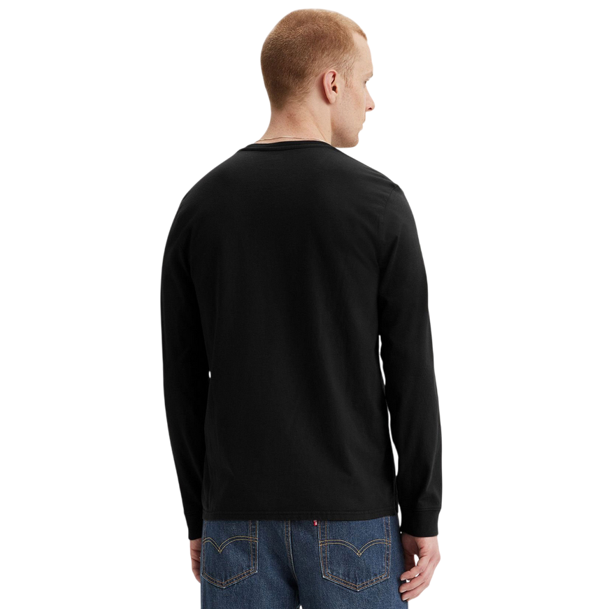 Levi's maglietta maniche lunghe da uomo in cotone logo Levi's sul petto 72848-0009 nero