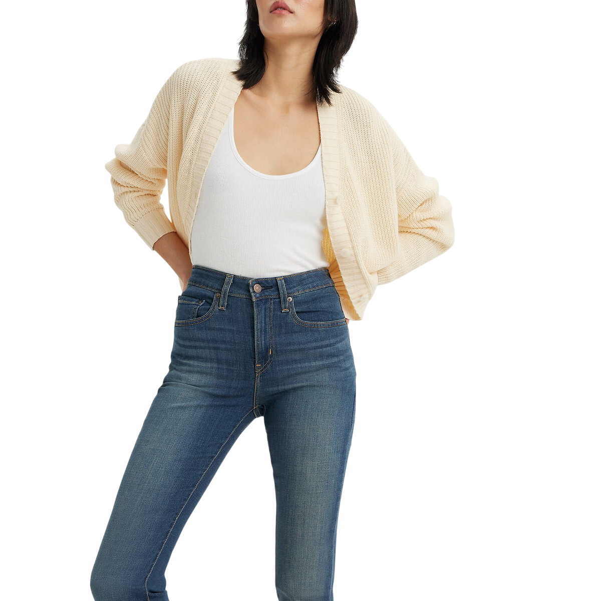 Levi's pantalone jeans da donna a vita alta a zampa Bootcut 187590121 blu