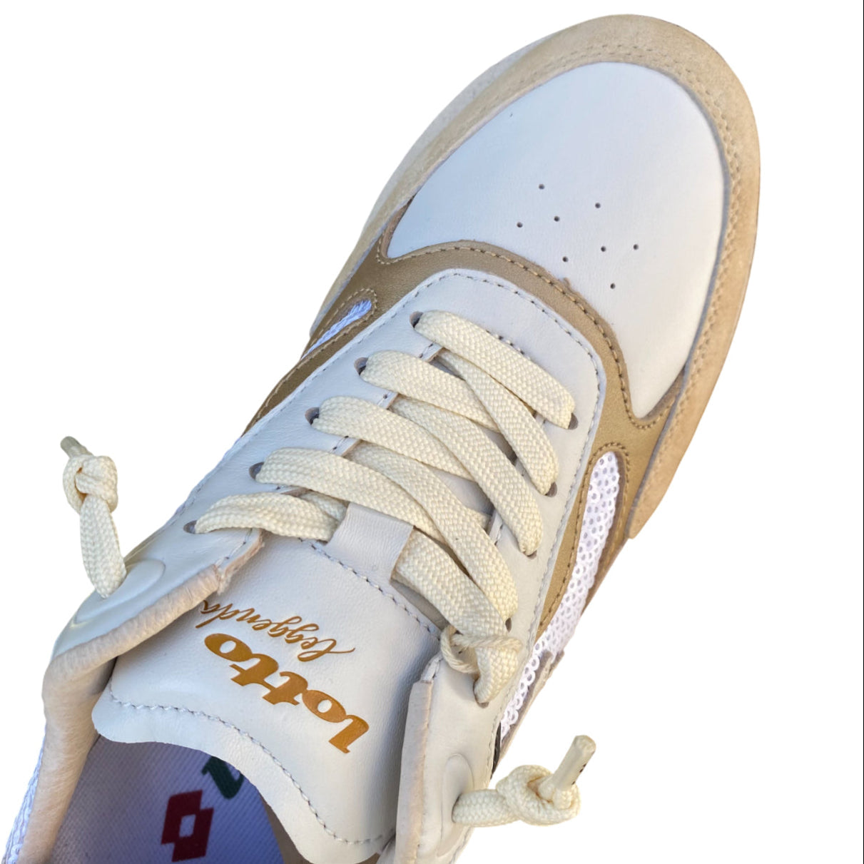 Lotto Leggenda – Scarpa Sneakers Donna TOKYO AOYAMA PRT 1 W 223174-DU9 Bianco-Beige | Eleganza Urban Chic, Pelle Premium, Comfort e Dettagli Preziosi