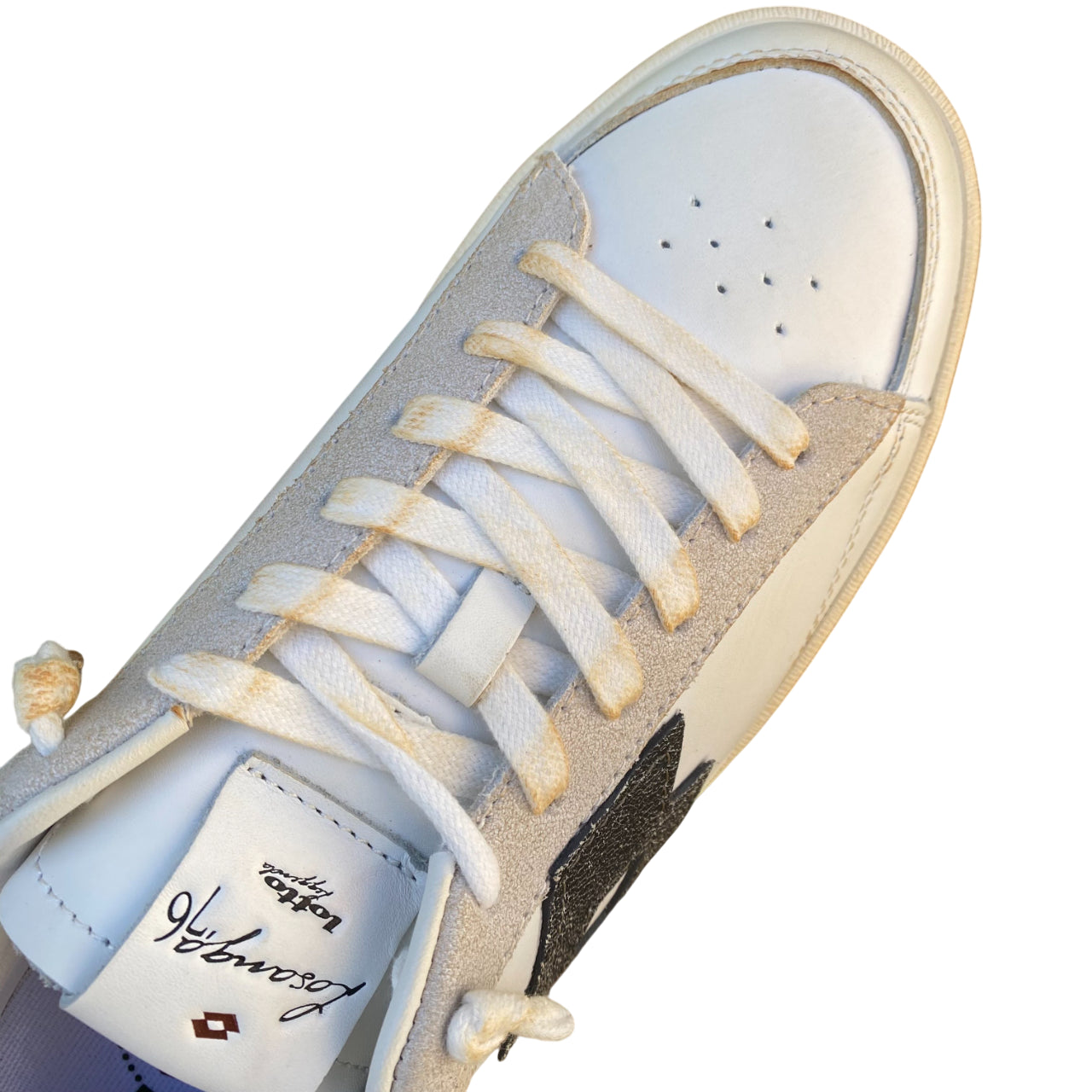 Lotto Leggenda – Scarpa Sneakers Uomo Losanga '76 CRACK Bianco-Nero | Stile Retrò, Design Iconico e Comfort Premium