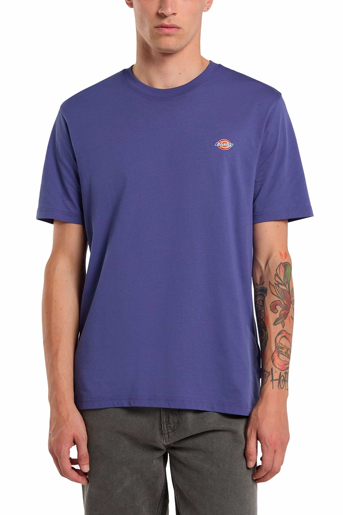 Maglietta Dickies Mapleton blu autentico da uomo in cotone traspirante, vista frontale