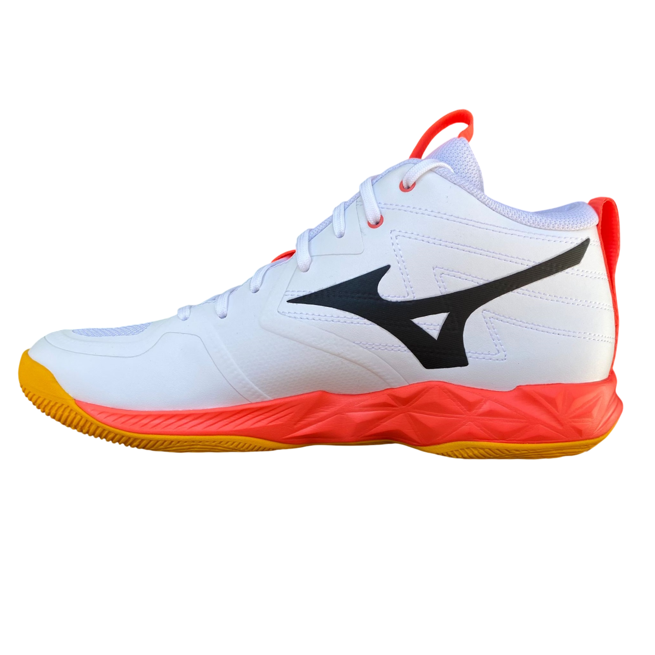 Mizuno Wave Momentum Pro Mid V1GA254501 scarpe pallavolo bianco corallo vista laterale interna