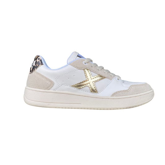 Munich scarpa sneakers da donna Legit 95 8908094 bianco-oro-animalier