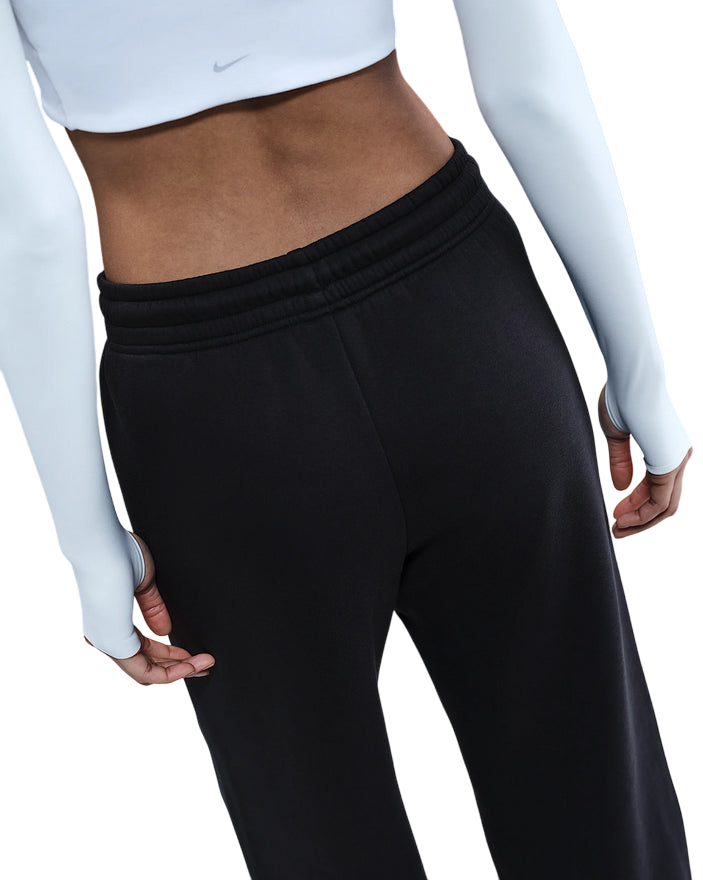 Nike - Pantaloni Donna Phoenix Fleece Larghi a Vita Alta H1011-010 Nero - dettaglio